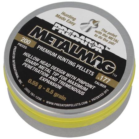 Metalmag  Predator 4,5mm / Metalen punt / 200 stuks / 8,5 Grain - 0,55 gram / LET OP ; MEESTAL TE LANG VOOR IN EEN MAGAZIJN !-4182-a